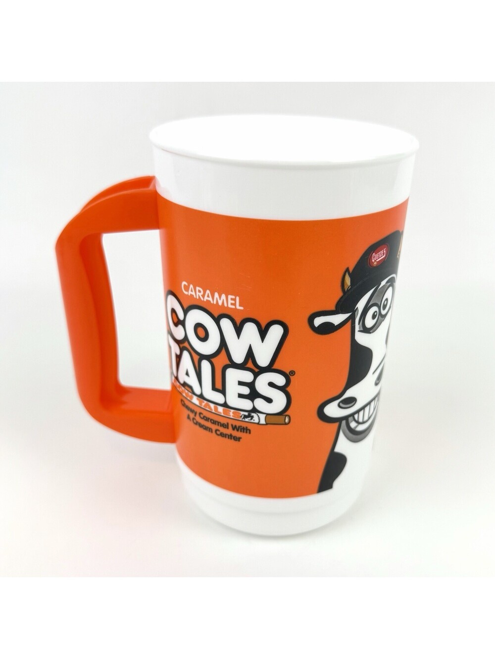 Cow Tales Candy Tumbler Cup Mug Cow Tales Caramel w/ Orange Handle Whirley Inc